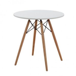 CRU-047 | EIFFEL ROUND CRUISER WHITE TOP WOOD LEGS