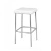 BS-002 | SQ NO BACK BARSTOOL CHROME LEGS WITH WHITE SEAT