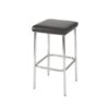 BS-003 | SQ NO BACK BARSTOOL CHROME LEGS WITH BLACK SEAT