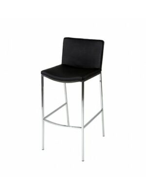 BS-006 | PITT BARSTOOL CHROME LEGS WITH BLACK SEAT