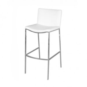 BS-007 | PITT BARSTOOL CHROME LEGS WITH WHITE SEAT