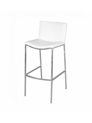 BS-007 | PITT BARSTOOL CHROME LEGS WITH WHITE SEAT