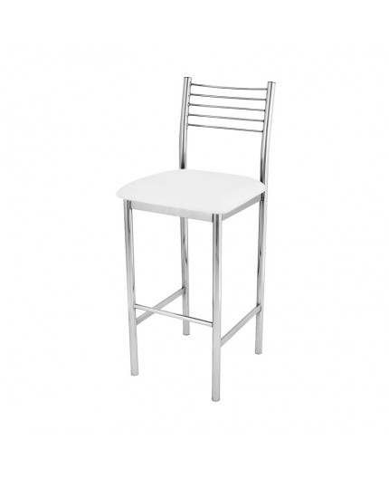 BS-019 | WIREBACK BARSTOOL CHROME FRAME WHITE SEAT