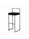 BS-026 | LEO BARSTOOL SANTEX SILVER FRAME BLACK SEAT