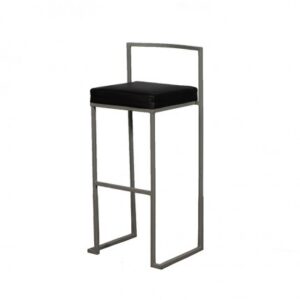 BS-026 | LEO BARSTOOL SANTEX SILVER FRAME BLACK SEAT