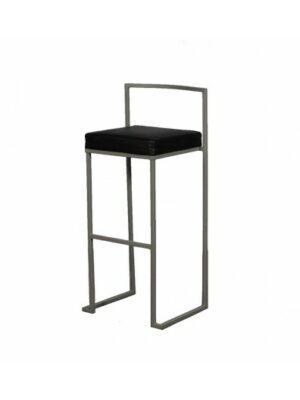 BS-026 | LEO BARSTOOL SANTEX SILVER FRAME BLACK SEAT
