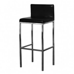BS-029 | DENZEL BARSTOOL CHROME LEGS BLACK SEAT