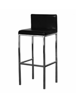 BS-029 | DENZEL BARSTOOL CHROME LEGS BLACK SEAT