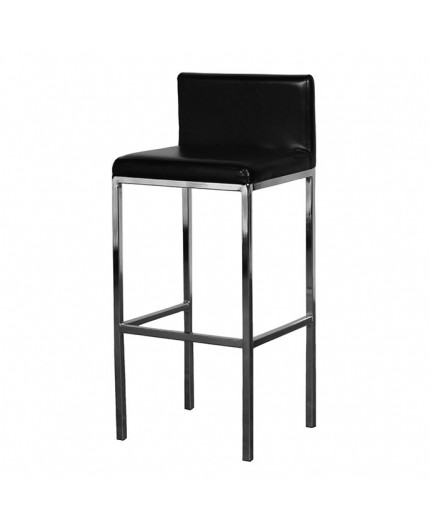 BS-029 | DENZEL BARSTOOL CHROME LEGS BLACK SEAT