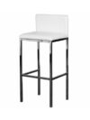 BS-030 | DENZEL BARSTOOL CHROME LEGS WHITE SEAT