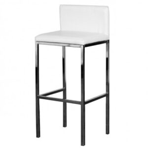 BS-030 | DENZEL BARSTOOL CHROME LEGS WHITE SEAT