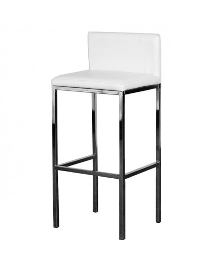 BS-030 | DENZEL BARSTOOL CHROME LEGS WHITE SEAT
