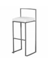 BS-031 | LEO BARSTOOL SANTEX SILVER FRAME WHITE