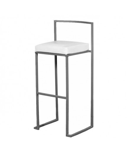 BS-031 | LEO BARSTOOL SANTEX SILVER FRAME WHITE