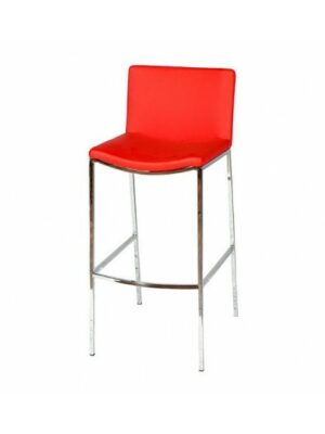 BS-034 | PITT BARSTOOL CHROME LEGS WITH RED SEAT