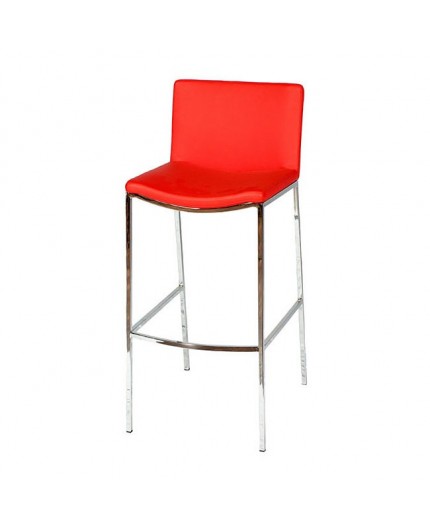 BS-034 | PITT BARSTOOL CHROME LEGS WITH RED SEAT