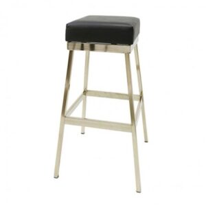 BS-047 | BH ELEGANCE BAR STOOL GOLD FRAME BLACK SEAT
