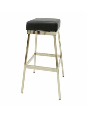 BS-047 | BH ELEGANCE BAR STOOL GOLD FRAME BLACK SEAT