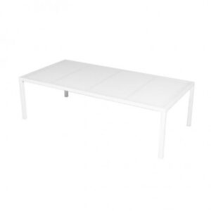 CT-052 | RECTANGULAR WHITE FRAME COFFEE TABLE WITH PLEXI TOP