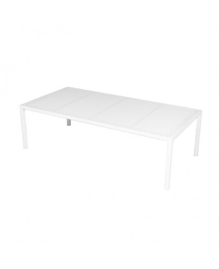 CT-052 | RECTANGULAR WHITE FRAME COFFEE TABLE WITH PLEXI TOP