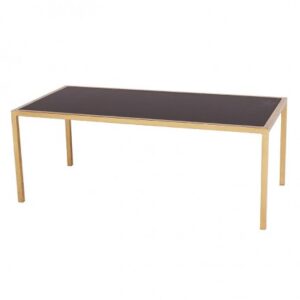 CT-054 | RECTANGULAR GOLD FRAME COFFEE TABLE WITH PLEXI TOP