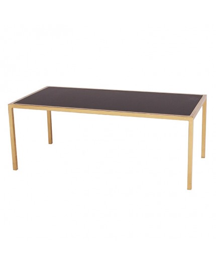 CT-054 | RECTANGULAR GOLD FRAME COFFEE TABLE WITH PLEXI TOP