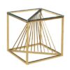 ET-063 | TWIST END TABLE GOLD FRAME WITH CLEAR GLASS TOP