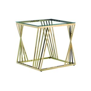 ET-064 | HARPER END TABLE GOLD FRAME WITH CLEAR GLASS TOP