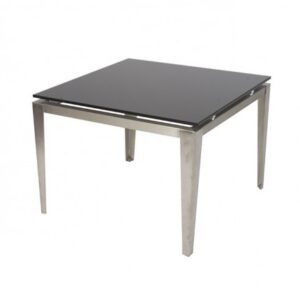ET-005 | BRUSHED FRAME END TABLE WITH BLACK GLASS TOP
