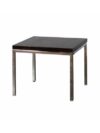 ET-006 | CHROME FRAME END TABLE WITH MAHOGANY LAMINATE TOP