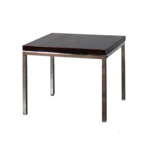 ET-006 | CHROME FRAME END TABLE WITH MAHOGANY LAMINATE TOP