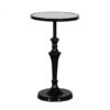 ET-023 | ROUND BLACK END TABLE MIRRORED TOP
