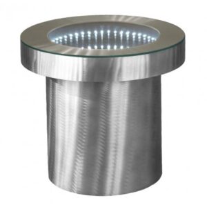 ET-040 | INFINITI LIGHTUP ROUND END TABLE CLEAR GLASS TOP
