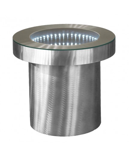 ET-040 | INFINITI LIGHTUP ROUND END TABLE CLEAR GLASS TOP