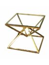 ET-052 | GEO DIAMOND END TABLE GOLD FRAME WITH CLEAR PLEXI TOP