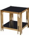 ET-057 | GATSBY END TABLE GOLD FRAME WITH BLACK GLASS