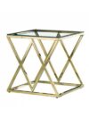 ET-058 | GEM END TABLE GOLD FRAME WITH CLEAR GLASS TOP