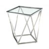 ET-059 | OSCAR END TABLE CHROME FRAME WITH CLEAR GLASS TOP