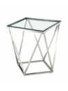 ET-059 | OSCAR END TABLE CHROME FRAME WITH CLEAR GLASS TOP
