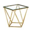 ET-060 | OSCAR END TABLE GOLD FRAME WITH CLEAR GLASS TOP