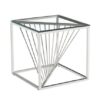 ET-062 | TWIST END TABLE CHROME FRAME WITH CLEAR GLASS TOP