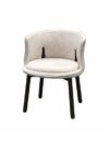 CH-076 | OMNI SINGLE CHAIR CREAM FABRIC DARK WOOD LEGS