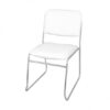 CONTEMPORARY CHROME DINING CHAIR WHITE SEAT & BACK