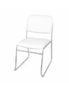 CONTEMPORARY CHROME DINING CHAIR WHITE SEAT & BACK