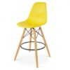 BS-070 | EIFFEL BARSTOOL ARMLESS NATURAL WOOD LEGS WITH YELLOW SEAT