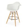 BS-071 | EIFFEL BARSTOOL WITH ARMS NATURAL WOOD LEGS WITH WHITE SEAT
