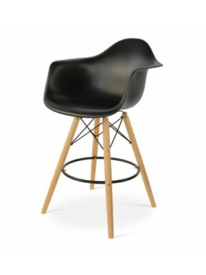 BS-075 | EIFFEL BARSTOOL WITH ARMS NATURAL WOOD LEGS WITH BLACK