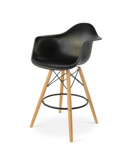 BS-076 | EIFFEL BARSTOOL WITH ARMS NATURAL WOOD LEGS WITH BLACK