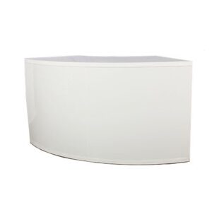 BAR-026 | 6FT CURVED BAR WHITE FRAME WITH WHITE PLEXI