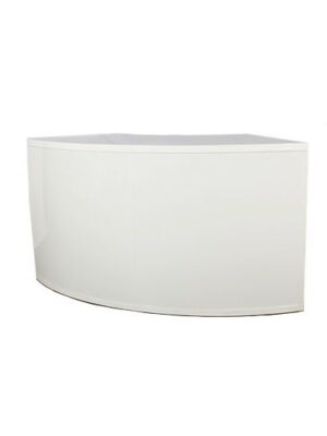 BAR-026 | 6FT CURVED BAR WHITE FRAME WITH WHITE PLEXI